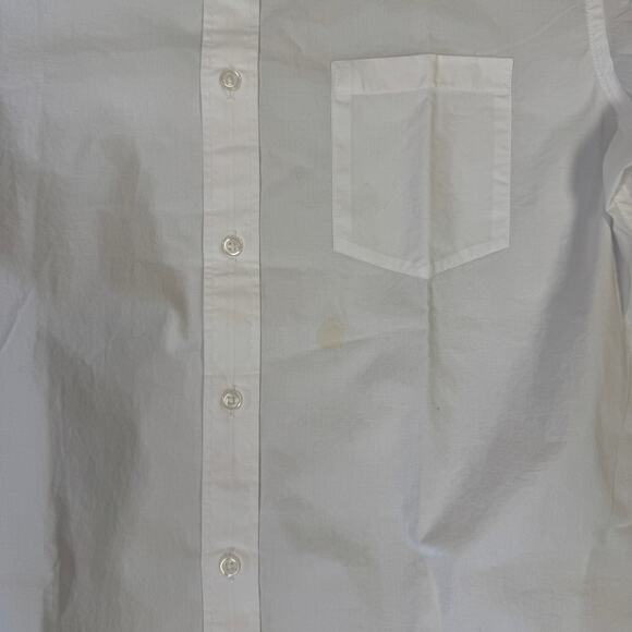 J.Crew Slim Untucked Flex Washed Casual Shirt SZ L White Long Sleeve Button Down - Picture 6 of 9